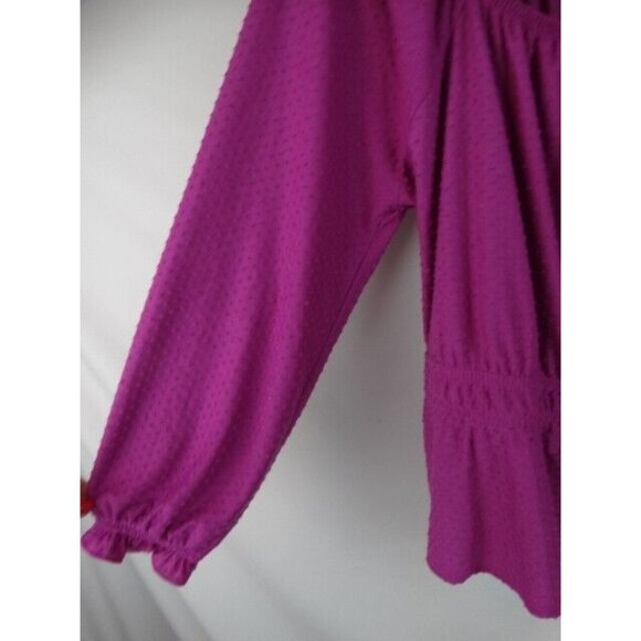 Lane Bryant Women's Top Plus Size 22/24 3X Purple Long Sleeve Peplum Shirt - Picture 6 of 12